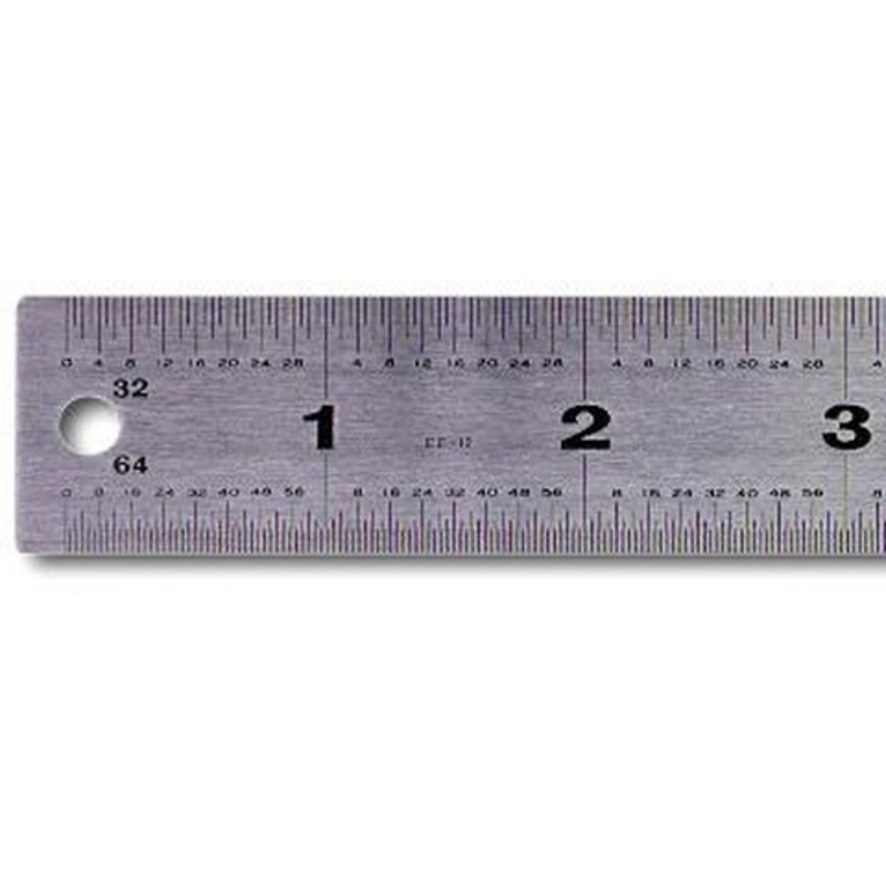 STAINLESS STEEL NONSLIP RULER 36 INCH 32/64