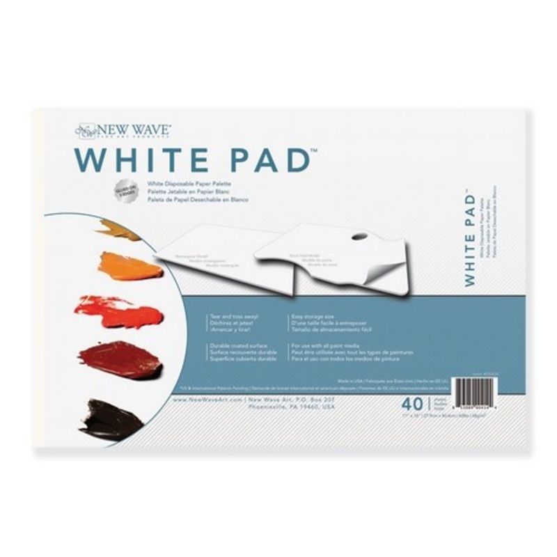 WHITE DISPOSABLE PAPER PALETTE RECTANGULAR 11INX16IN 40SH