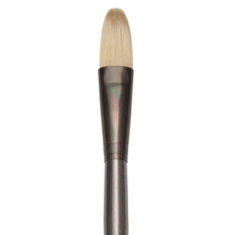 ZEN SYNTHETIC WHITE BRISTLE LONG HANDLE BRUSH FILBERT 12