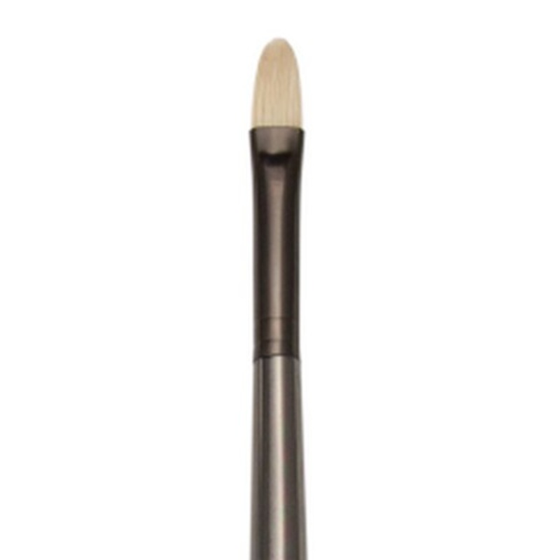 ZEN SYNTHETIC WHITE BRISTLE LONG HANDLE BRUSH FILBERT 2