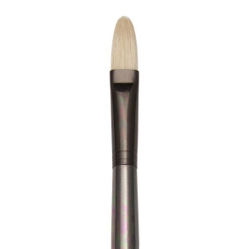 ZEN SYNTHETIC WHITE BRISTLE LONG HANDLE BRUSH FILBERT 6