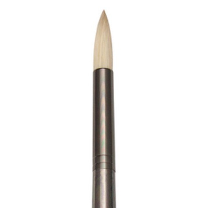 ZEN SYNTHETIC WHITE BRISTLE LONG HANDLE BRUSH ROUND 8