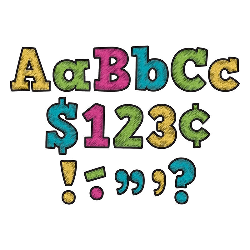 Chalkboard Brights Bold Block 4″ Letters Combo Pack