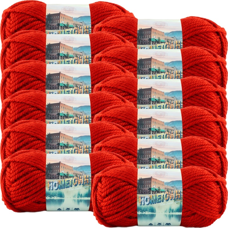 (12 Pack) Lion Brand Yarn Hometown Yarn, Cincinnati Red