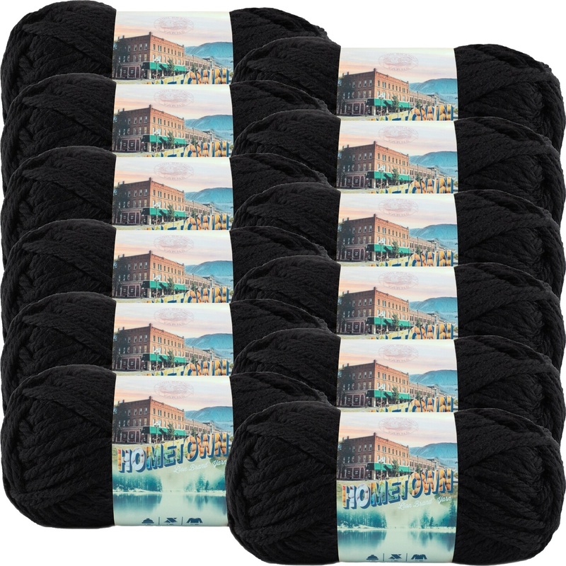 (12 Pack) Lion Brand Yarn Hometown Yarn, South Dakota Black