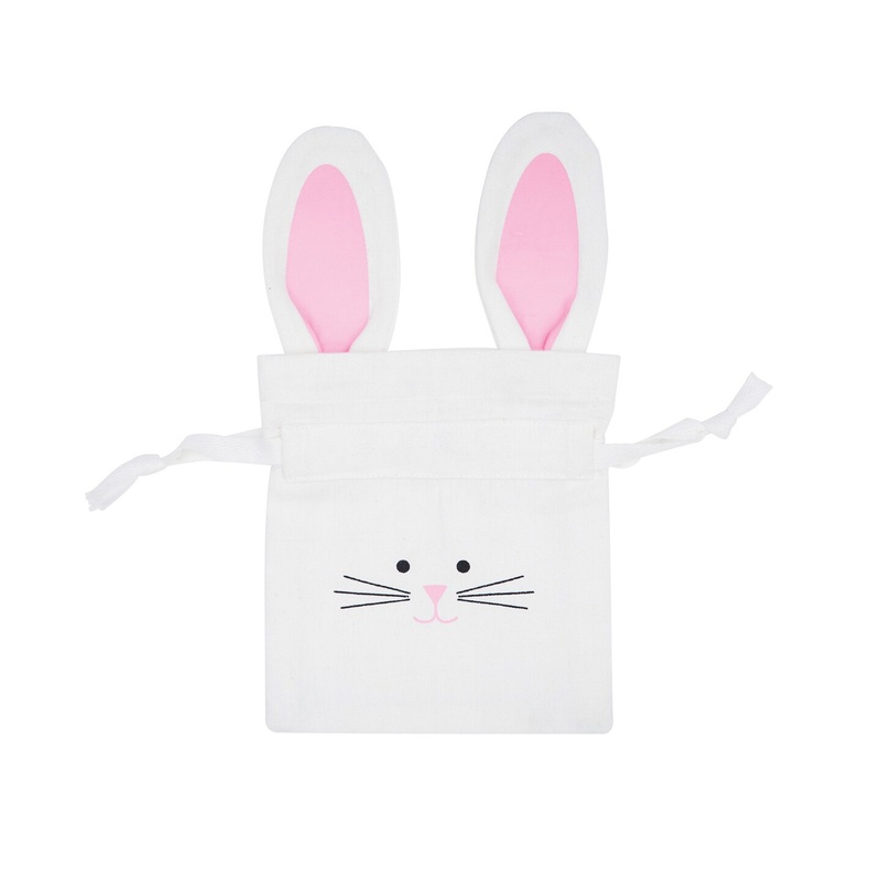 6.5″ x 7″ Cute Bunny Rabbit w/ Pink Ears Cotton Easter Egg Hunt Gift Basket
