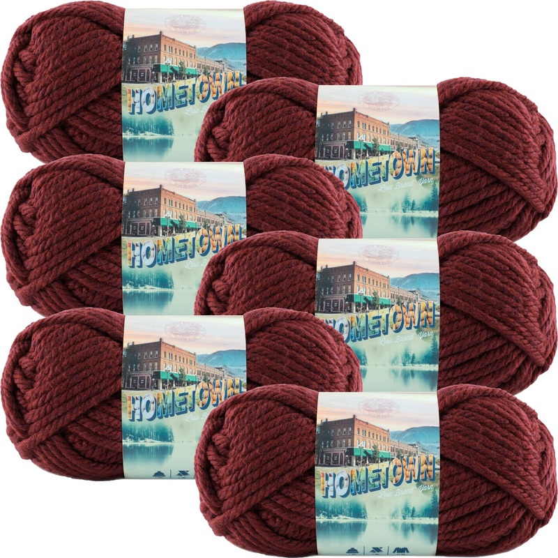 (6 Pack) Lion Brand Yarn Hometown Yarn, Napa Valley Pinot