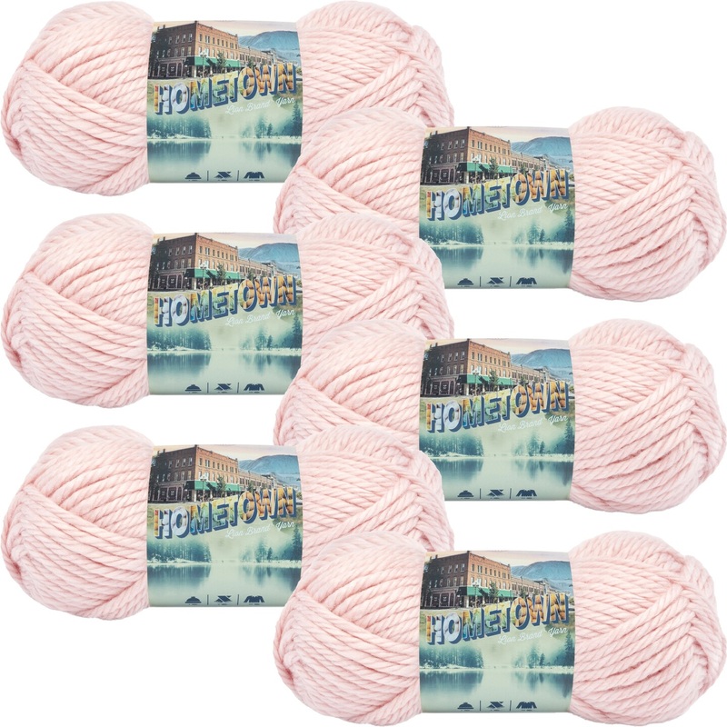 (6 Pack) Lion Brand Yarn Hometown Yarn, Providence Pink