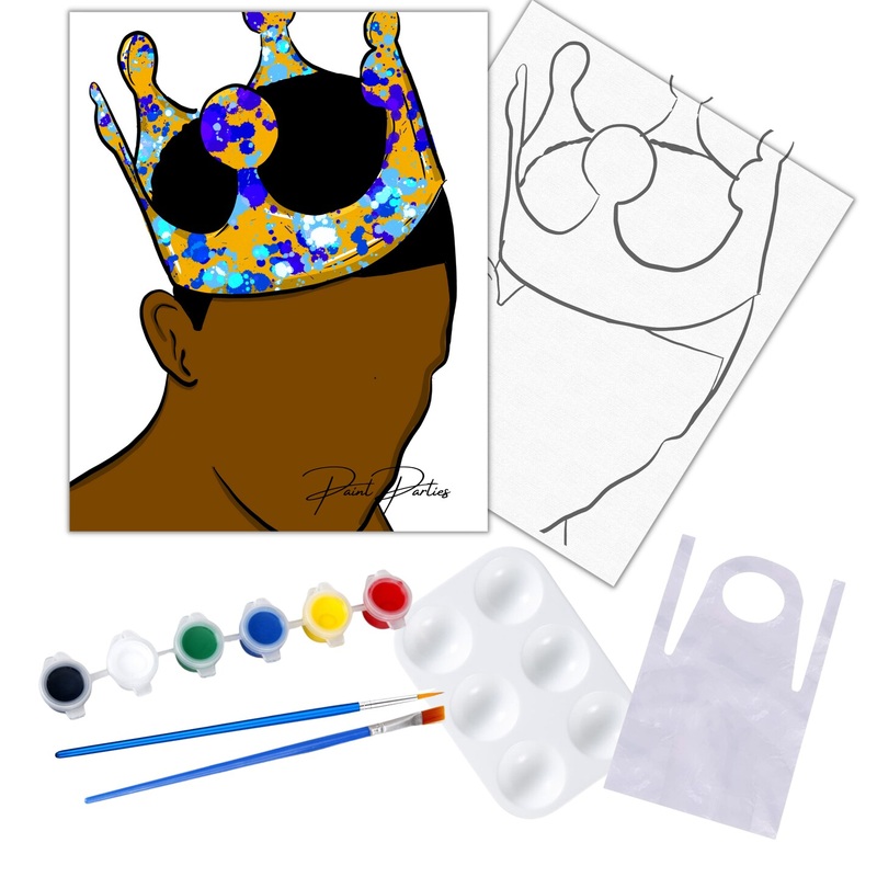 “Prince Wearing Crown” DIY Canvas Art Kit for Adults Beginner, Acrylic Paint Size 11×14 inch