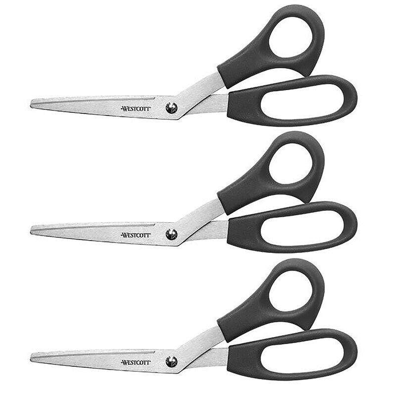 All Purpose Value Scissors, 8″ Bent, Assorted Colors, Pack of 3
