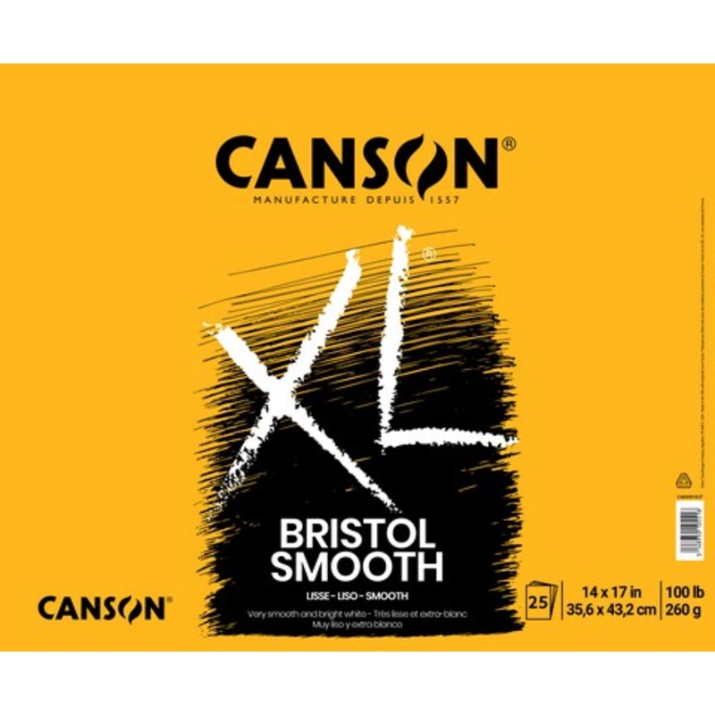 XL BRISTOL SMOOTH 100LB 25 SHEET 14X17