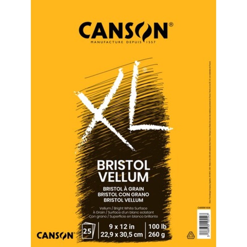 XL BRISTOL VELLUM 100LB 25 SHEET 9X12