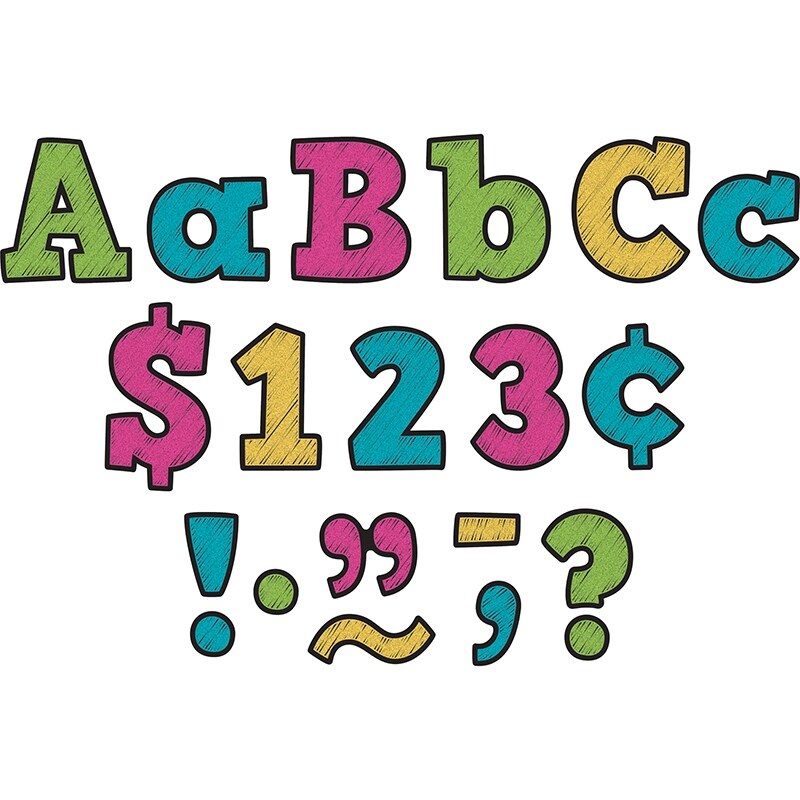 Chalkboard Brights Bold Block 3″ Letters, 443 Pieces