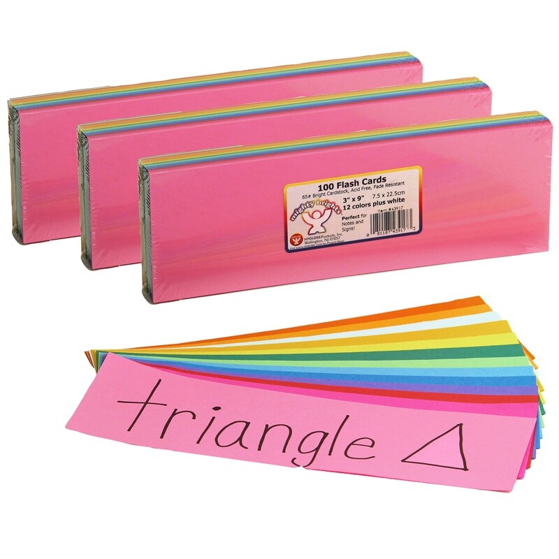 Bright Flash Cards, 3″ x 9