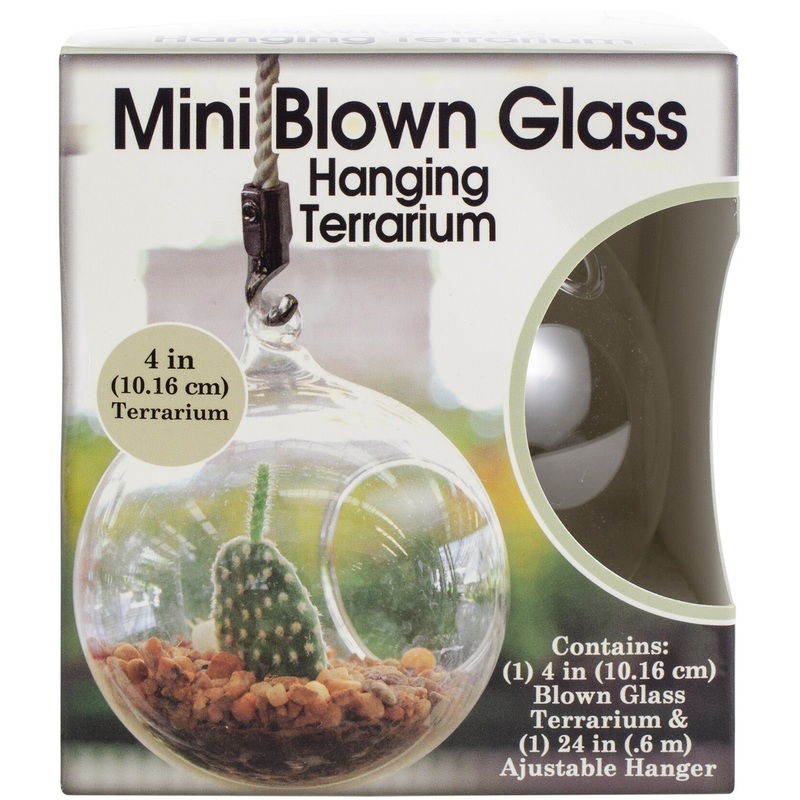 Pepperell Mini Blown Glass Hanging Terrarium