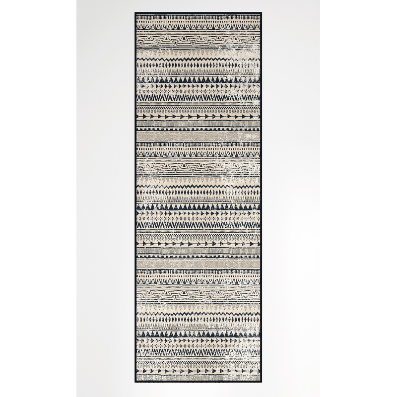 Deerlux Boho Living Room Area Rug with Nonslip Backing, Bohemian Tribal Print Pattern