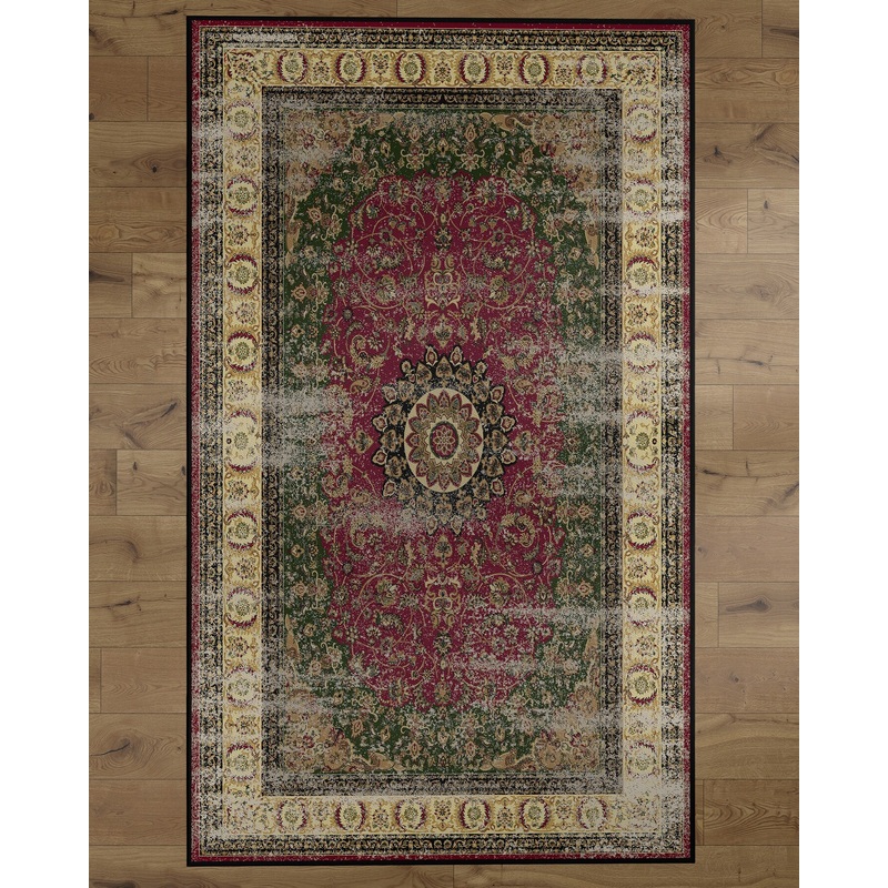 Deerlux Traditional Oriental Persian Style Living Room Area Rug with Nonslip Backing, Classic Pink