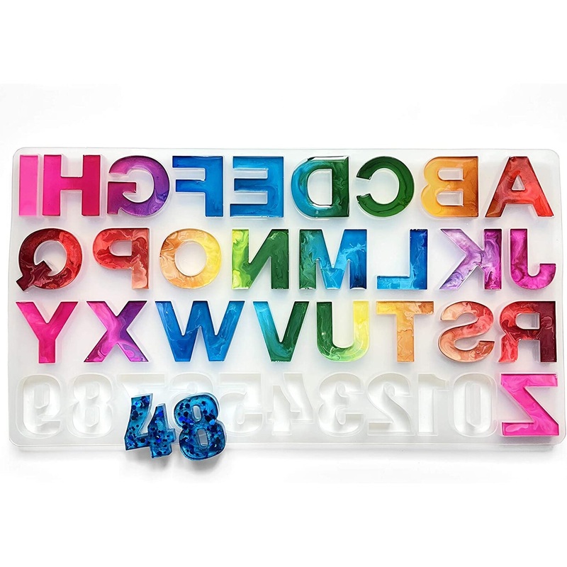 Pixiss Alphabet Letter Silicone Resin Molds Backward