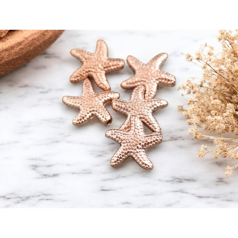 *20* 14x13mm Rose Gold Starfish Beads