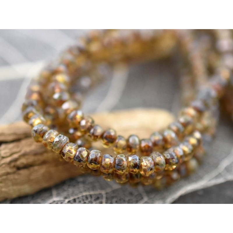 *50* 2x3mm Crystal Picasso Faceted Micro Spacer Beads
