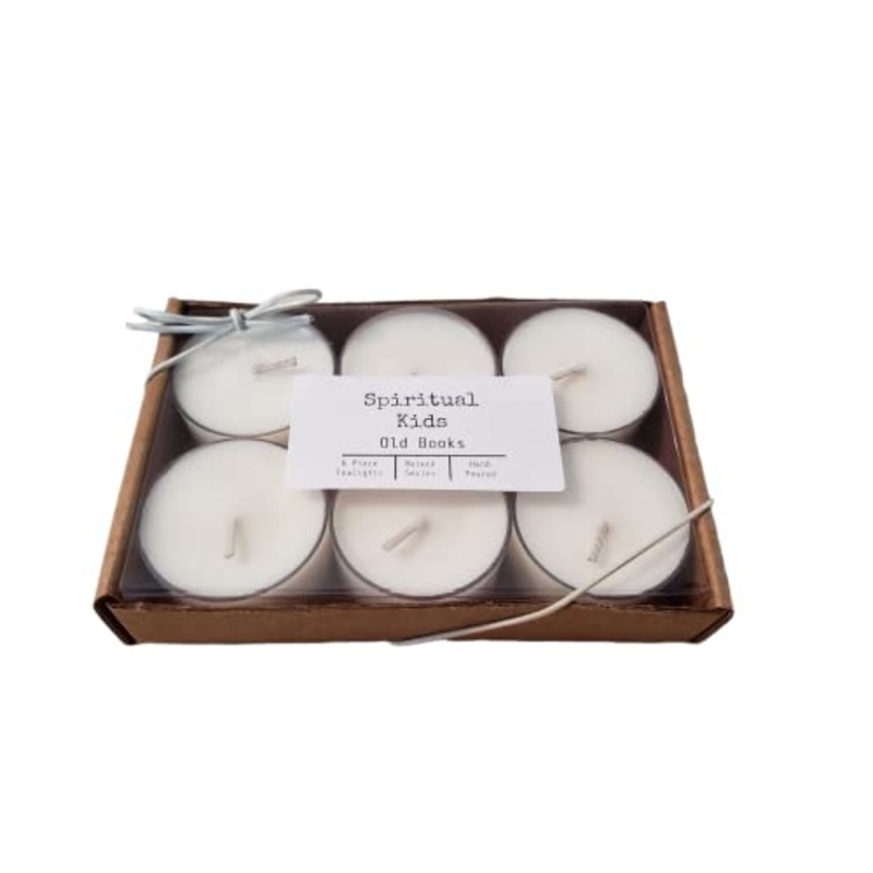 Old Books Natural Soy Wax Tealights 6ct Hand Poured with Fragrant/Essential Oils! | Leather Scent | Birthday Gift | Christmas Gift |