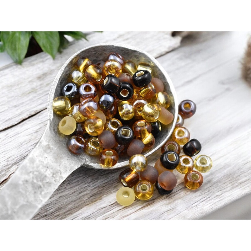 50G Topaz Mix Czech 2/0 Seed Beads