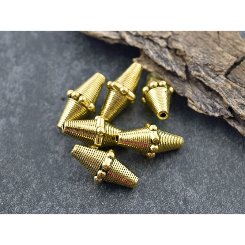 *10* 22x10mm Antique Gold Bicone Beads