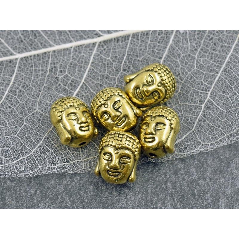 *20* 11x9mm  Antique Gold Buddha Head Beads