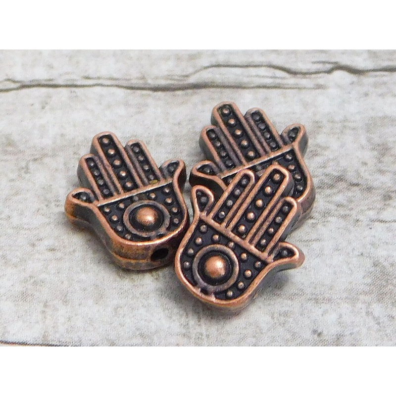 *20* 12x11mm Antique Copper Hamsa Hand Beads