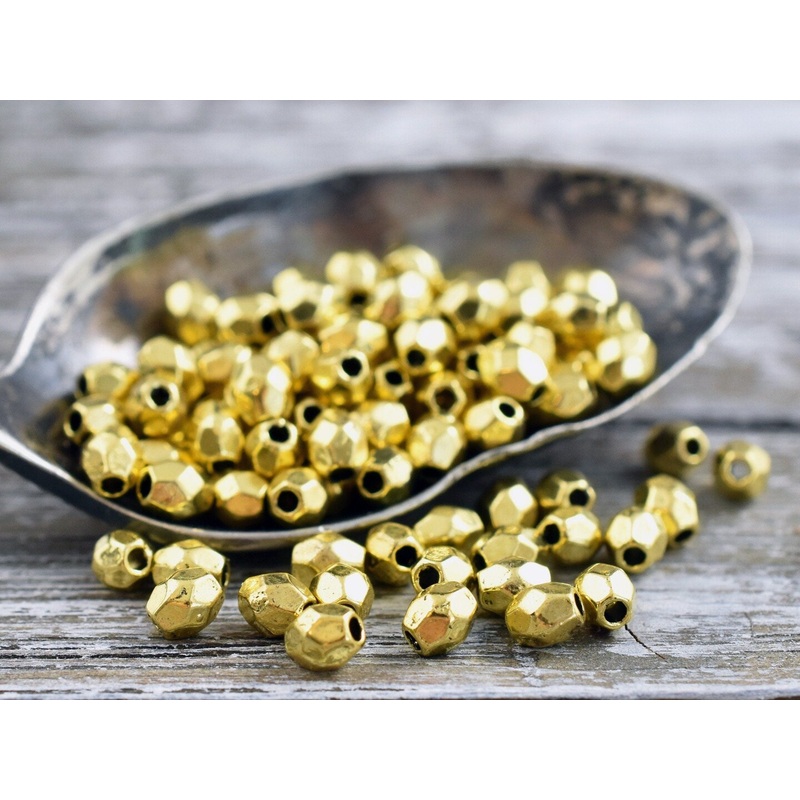 *300* 4x3mm Gold Faceted Oval Spacer Beads