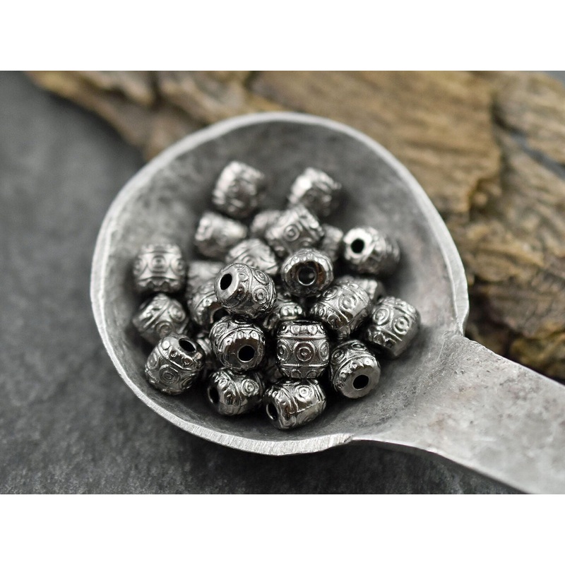 *50* 6x5mm Gunmetal Barrel Beads