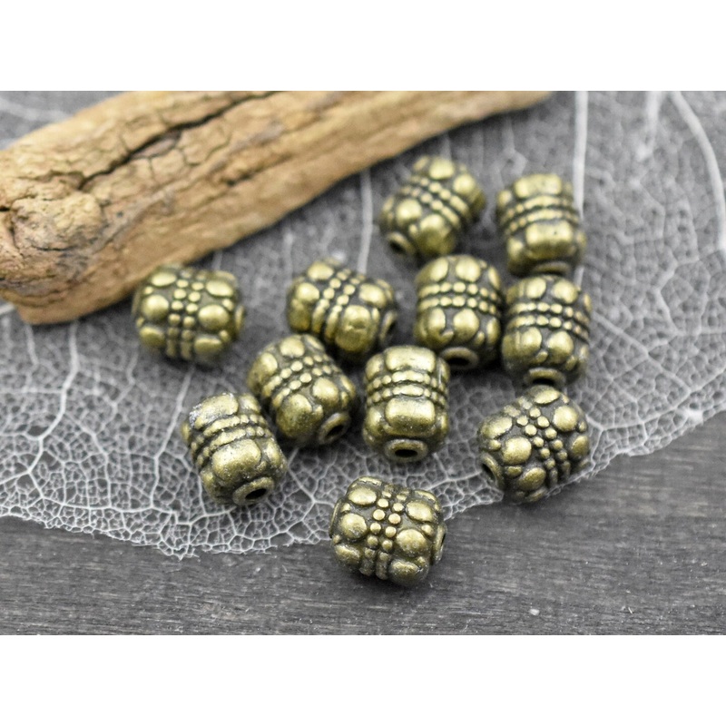 *50* 7x8mm Antique Bronze Barrel Spacer Beads