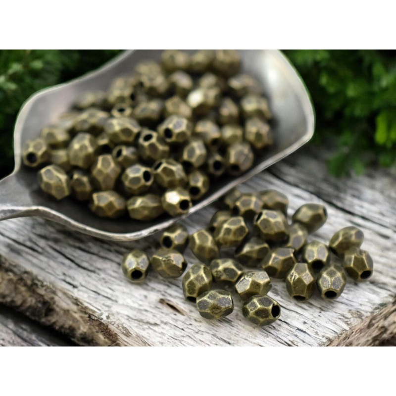 *500* 4x3mm Antique Bronze Faceted Oval Spacer Beads