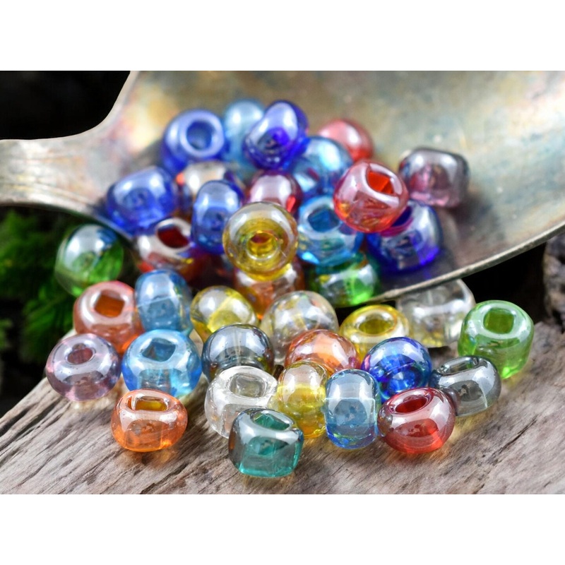 50G Transparent Multi Luster Czech 2/0 Seed Beads