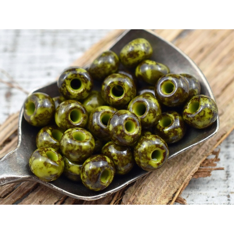 50G Chartreuse Picasso Czech 2/0 Seed Beads