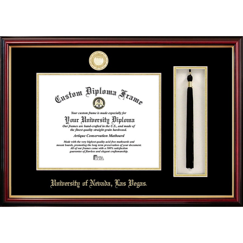University of Nevada, Las Vegas 11w x 8.5h Tassel Box and Diploma Frame