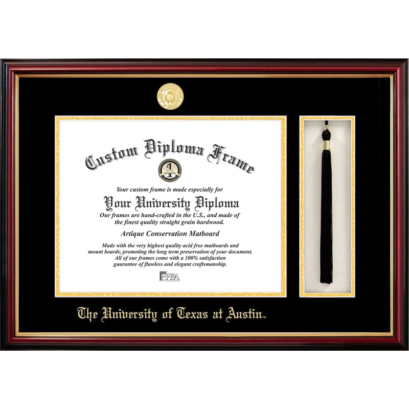 University of Texas, Austin 14w x 11h Tassel Box and Diploma Frame