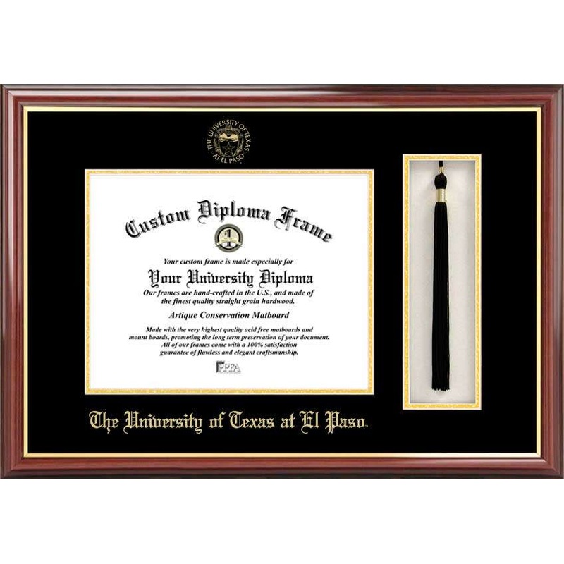 University of Texas, El Paso 11w x 8.5h Tassel Box and Diploma Frame