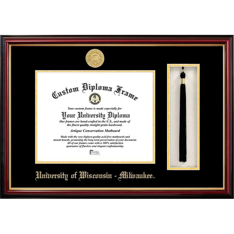 University of Wisconsin, Milwaukee 10w x 8h Tassel Box and Diploma Frame