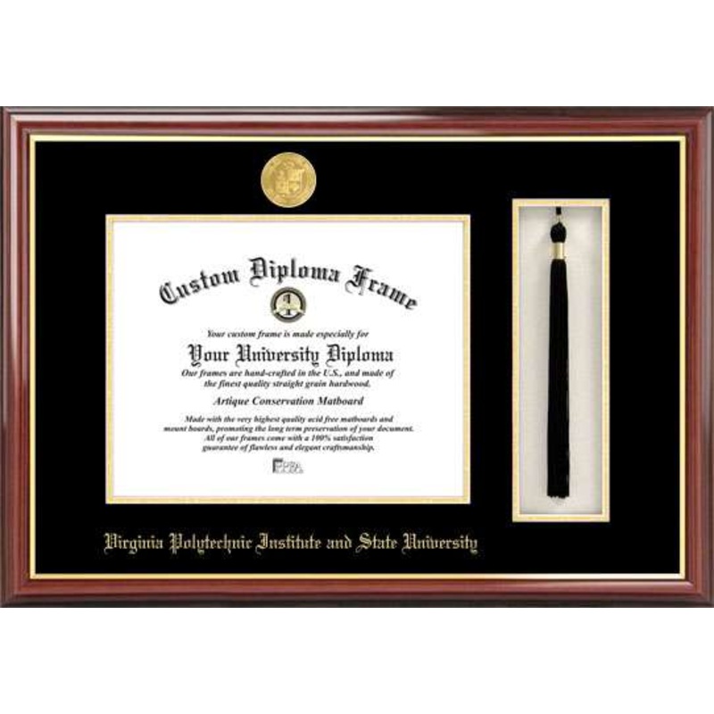 Virginia Tech 15.5w x 13.5h Tassel Box and Diploma Frame