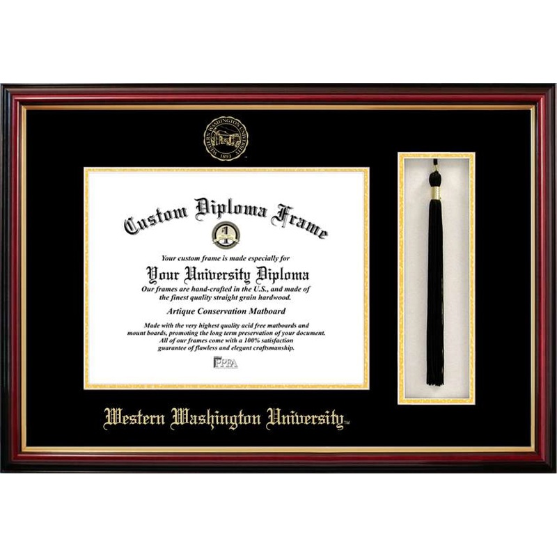 Western Washington University 11w x 8.5h Tassel Box and Diploma Frame