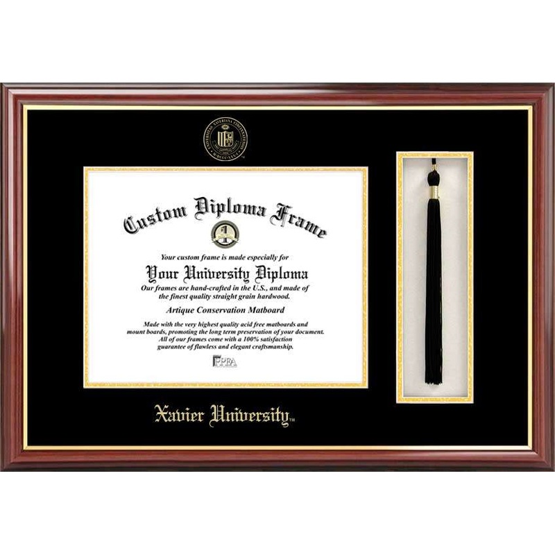 Xavier University 11w x 8.5h Tassel Box and Diploma Frame