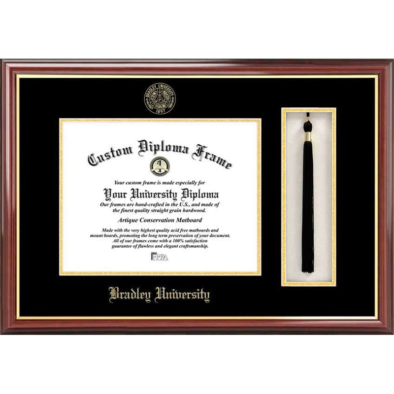 Bradley University 11w x 8.5h Tassel Box and Diploma Frame