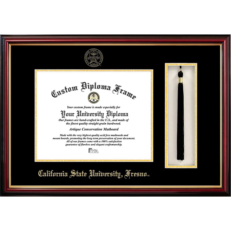 Cal State Fresno 11w x 8.5h Tassel Box and Diploma Frame