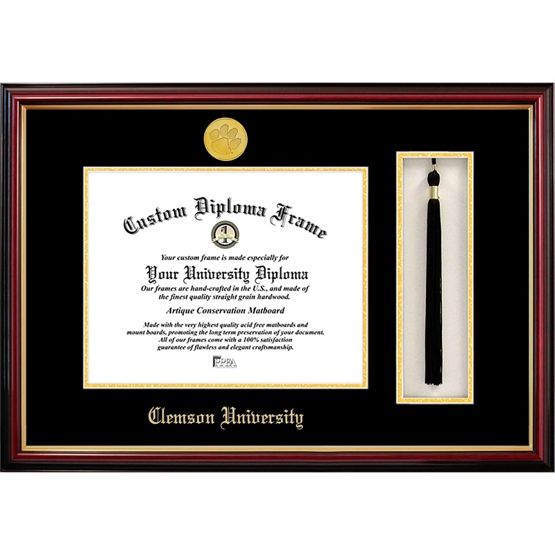 Clemson University 11w x 8.5h Tassel Box and Diploma Frame