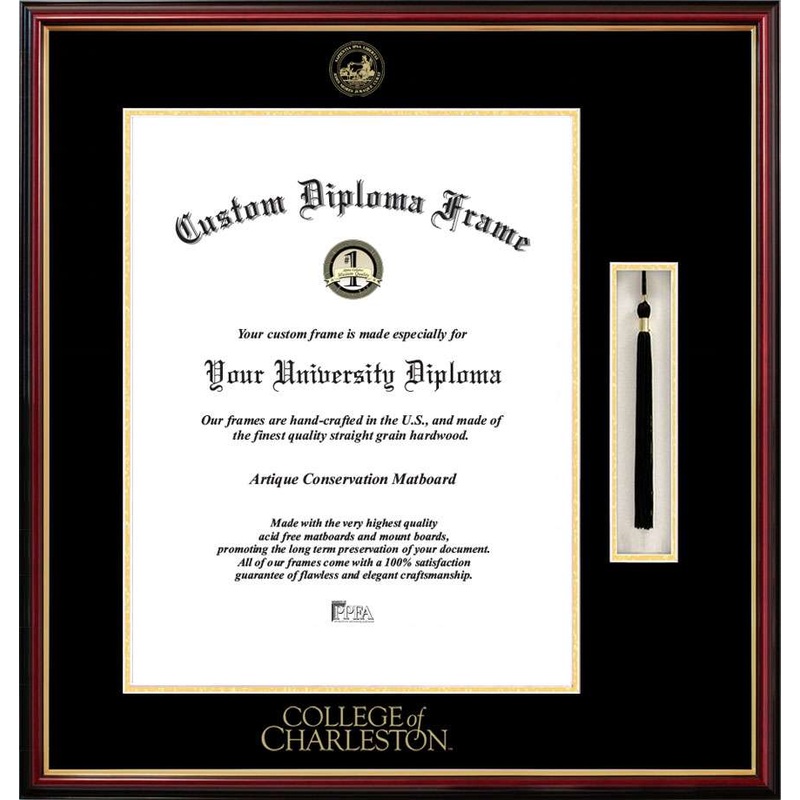 College of Charleston 16w x 20h Tassel Box and Diploma Frame