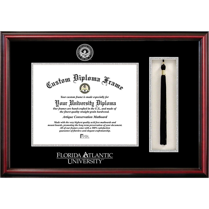 Florida Atlantic University 11w x 8.5h Tassel Box and Silver Embossed Diploma Frame