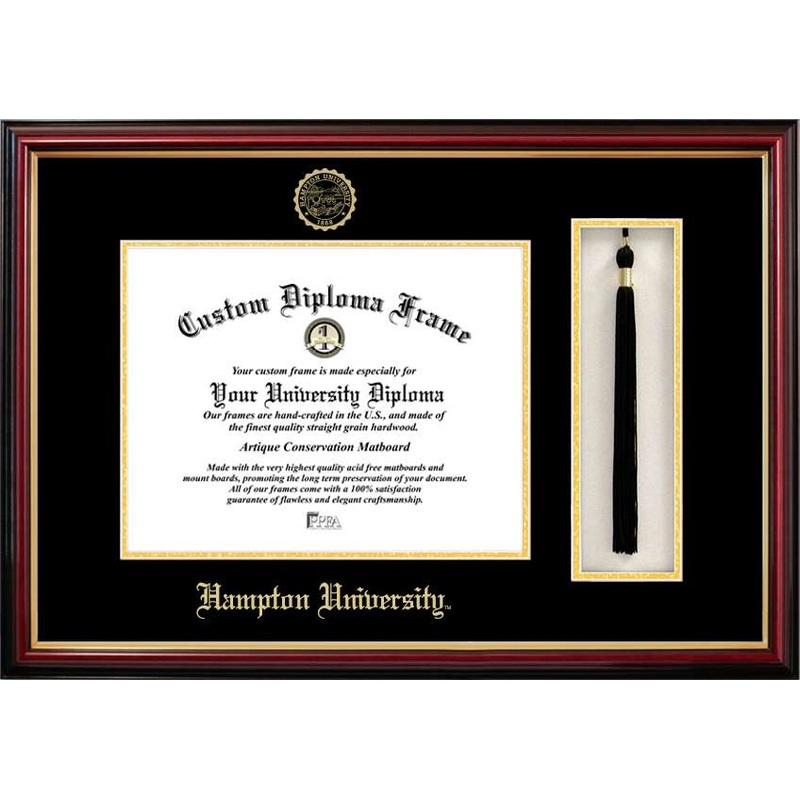 Hampton University 11w x 8.5h Tassel Box and Diploma Frame