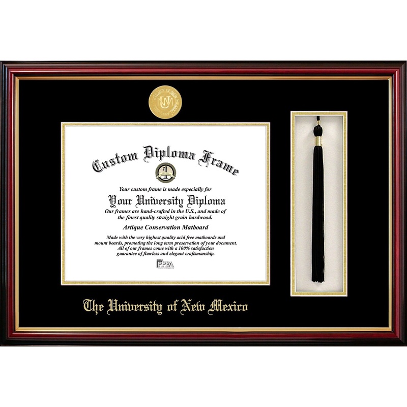 University of New Mexico 11w x 8.5h Tassel Box and Diploma Frame