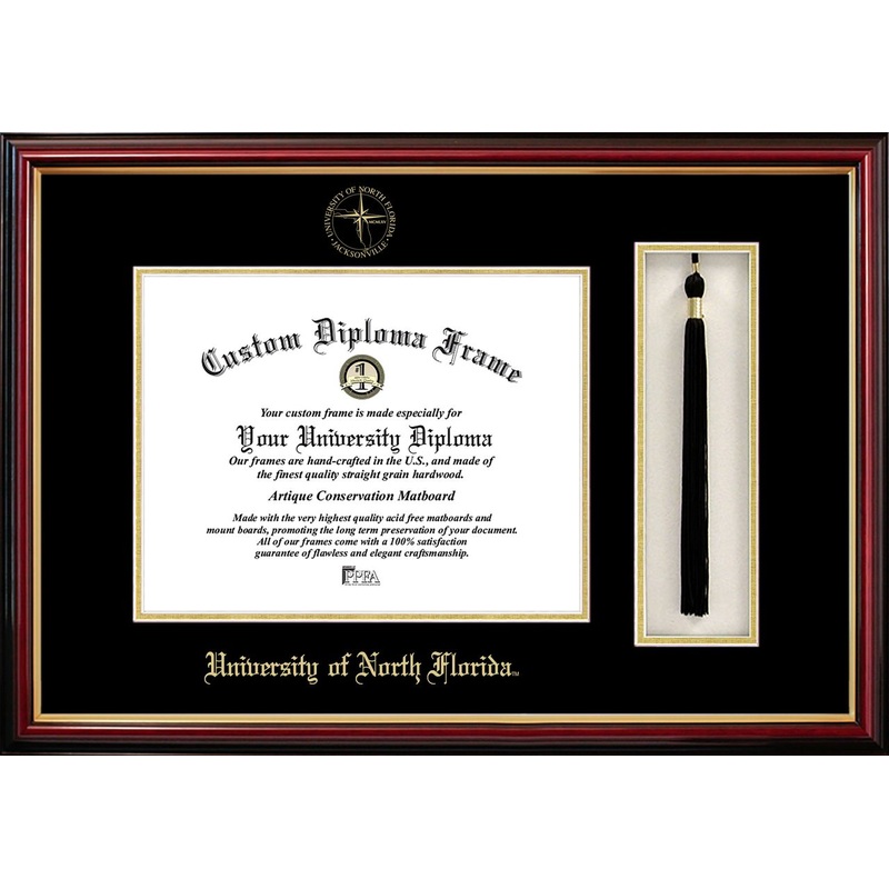 University of North Florida 11w x 8.5h Tassel Box and Diploma Frame
